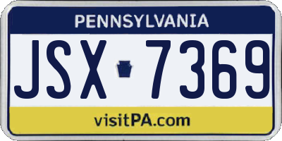 PA license plate JSX7369