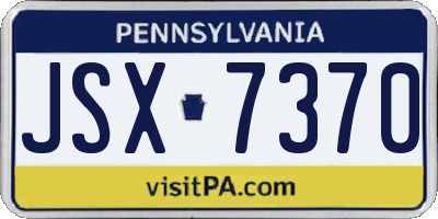 PA license plate JSX7370