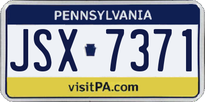 PA license plate JSX7371