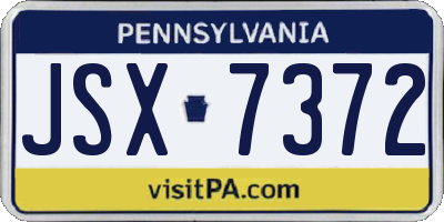PA license plate JSX7372