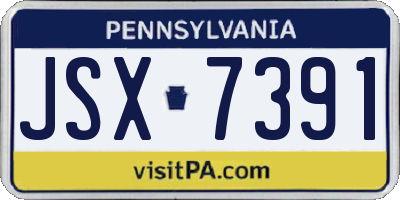 PA license plate JSX7391