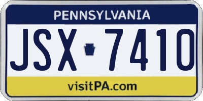 PA license plate JSX7410
