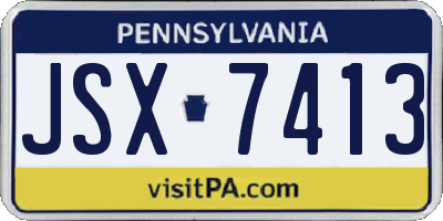 PA license plate JSX7413