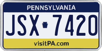 PA license plate JSX7420