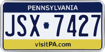 PA license plate JSX7427