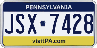PA license plate JSX7428