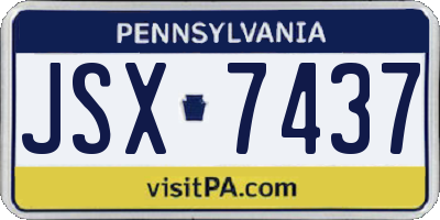 PA license plate JSX7437