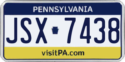 PA license plate JSX7438