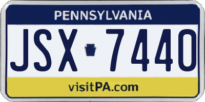 PA license plate JSX7440