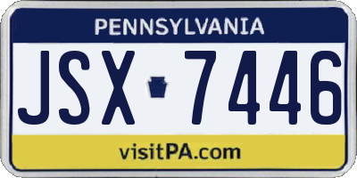 PA license plate JSX7446