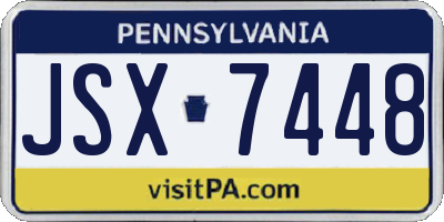 PA license plate JSX7448