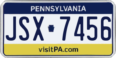 PA license plate JSX7456