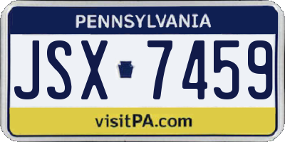 PA license plate JSX7459