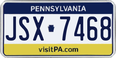 PA license plate JSX7468