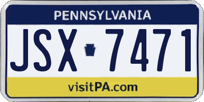 PA license plate JSX7471
