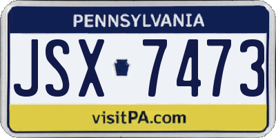 PA license plate JSX7473