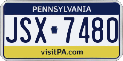 PA license plate JSX7480