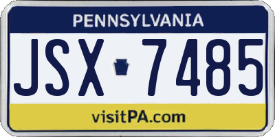 PA license plate JSX7485