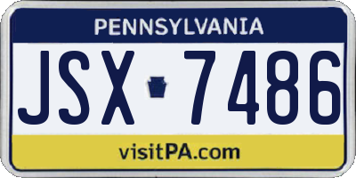 PA license plate JSX7486