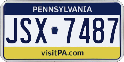 PA license plate JSX7487