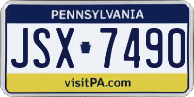 PA license plate JSX7490