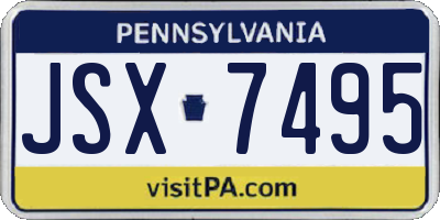 PA license plate JSX7495
