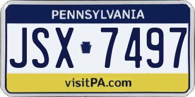 PA license plate JSX7497