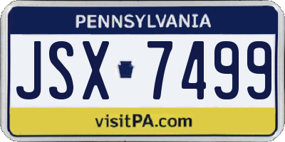 PA license plate JSX7499