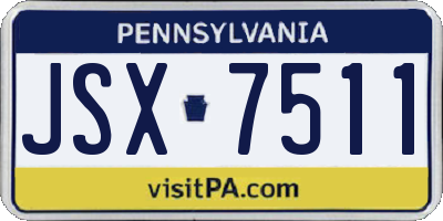 PA license plate JSX7511