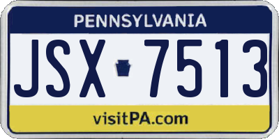 PA license plate JSX7513