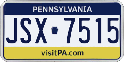PA license plate JSX7515