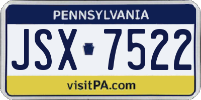 PA license plate JSX7522