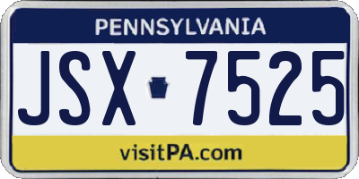 PA license plate JSX7525
