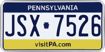 PA license plate JSX7526