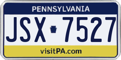 PA license plate JSX7527