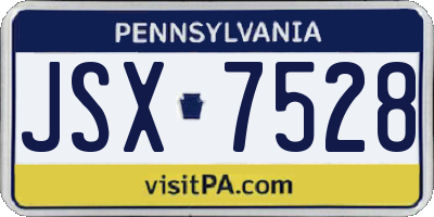 PA license plate JSX7528