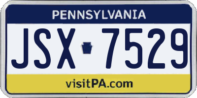 PA license plate JSX7529