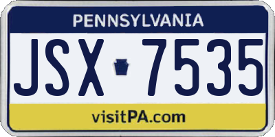 PA license plate JSX7535