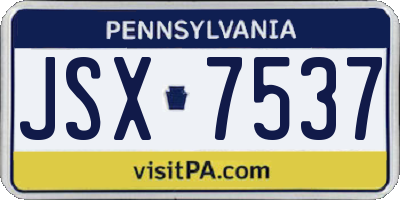 PA license plate JSX7537