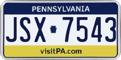 PA license plate JSX7543