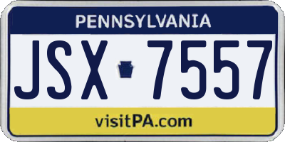 PA license plate JSX7557