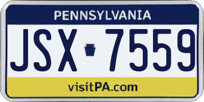 PA license plate JSX7559