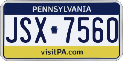 PA license plate JSX7560