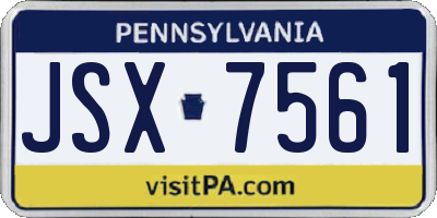 PA license plate JSX7561