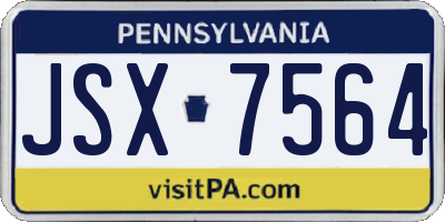 PA license plate JSX7564