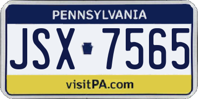PA license plate JSX7565