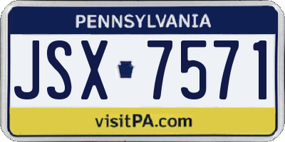 PA license plate JSX7571