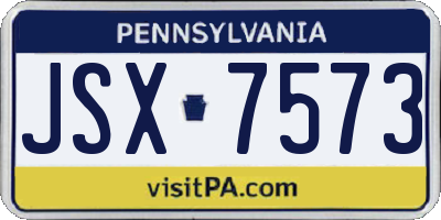 PA license plate JSX7573