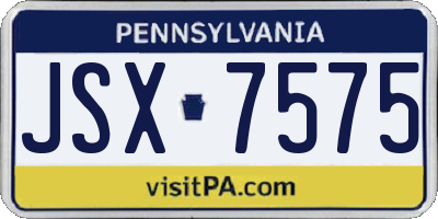 PA license plate JSX7575