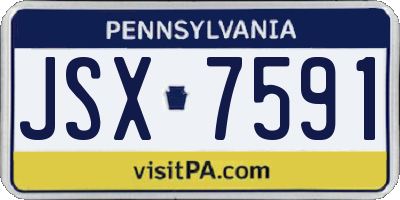 PA license plate JSX7591
